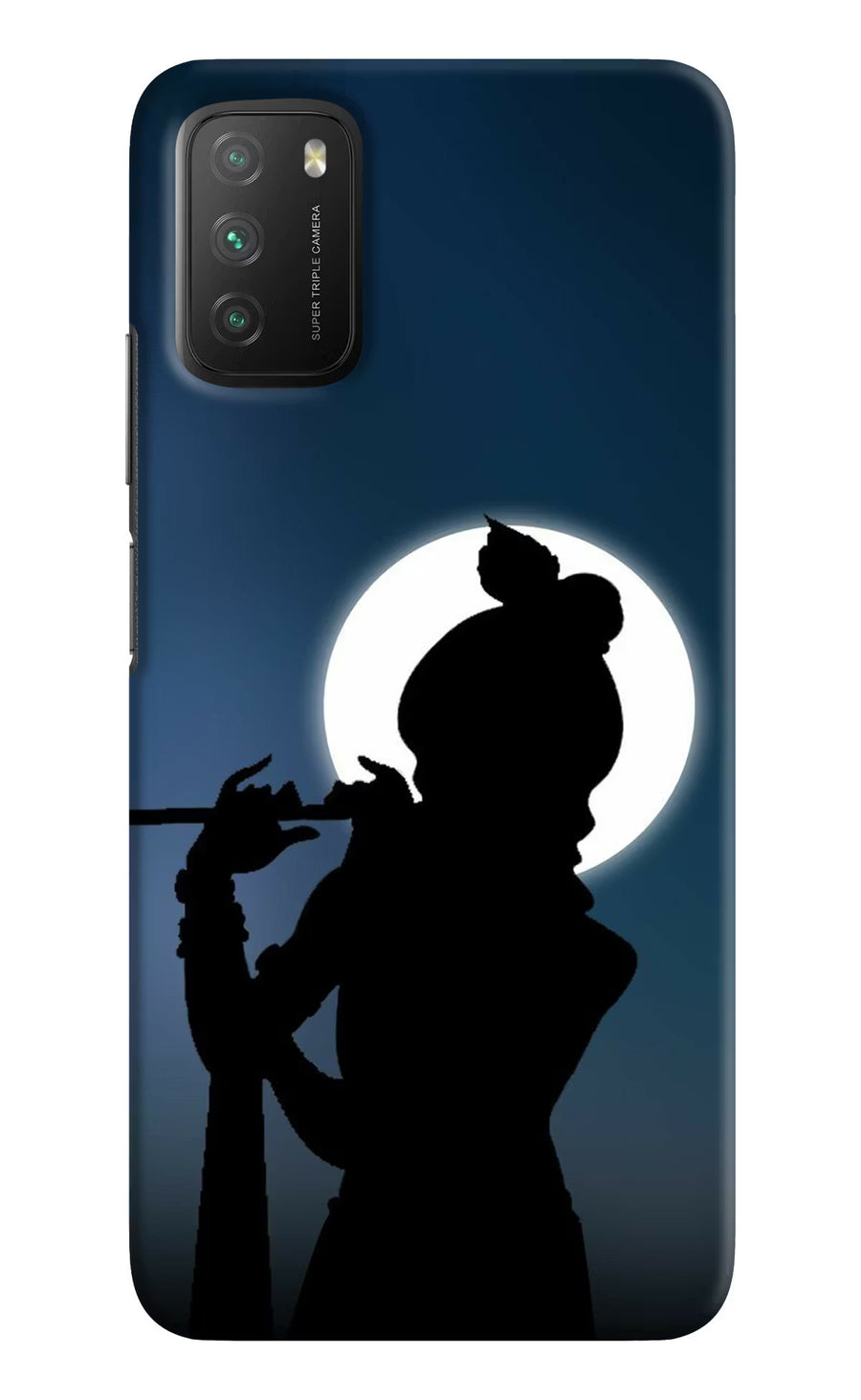 Shri Krishna Silhouette Poco M3 Back Cover, Hard case