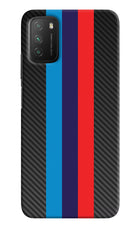 BMW Stripes Pattern Poco M3 Hard Case Back Cover by Casekaro