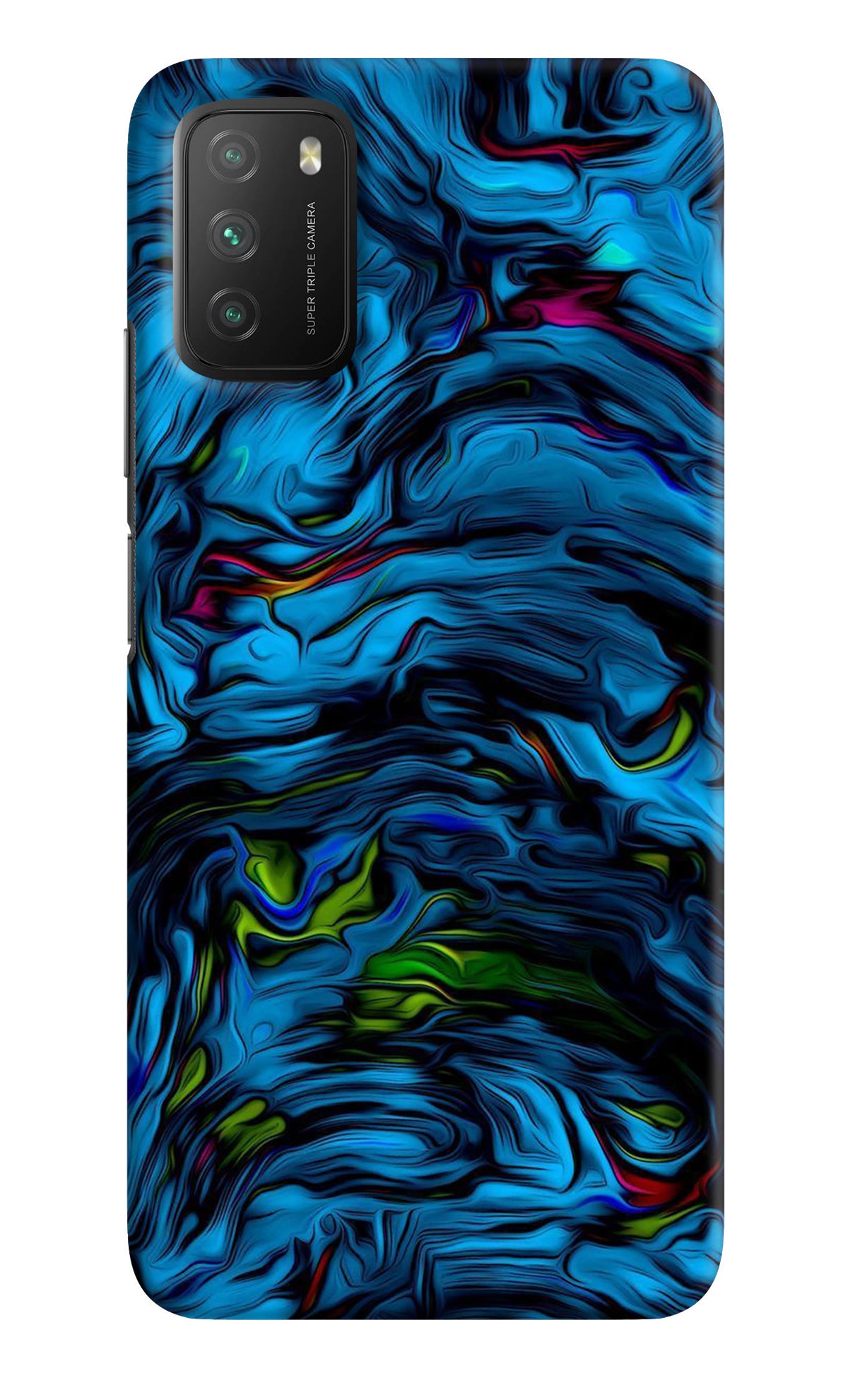 Dark Blue Abstract Poco M3 Back Cover