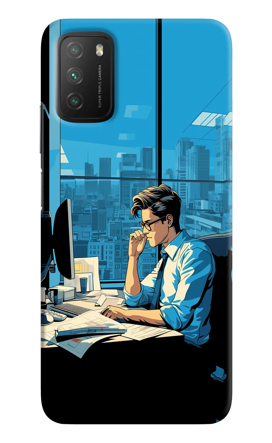 Focused Hustler (AI Generated) Poco M3 Back Cover, Hard case