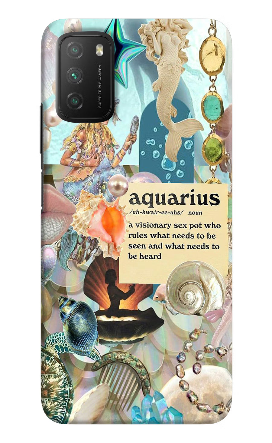 Aquarius Zodiac Poco M3 Back Cover, Hard case