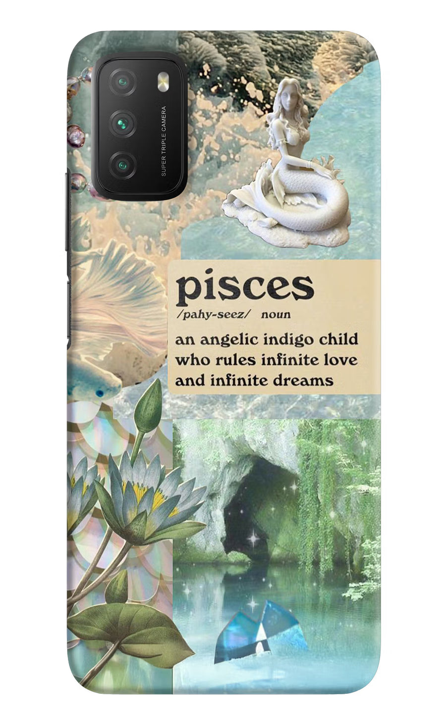 Pisces Zodiac Poco M3 Back Cover, Hard case