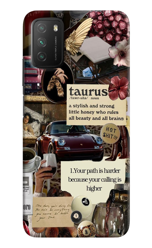 Taurus Zodiac Poco M3 Hard Case Back Cover by Casekaro