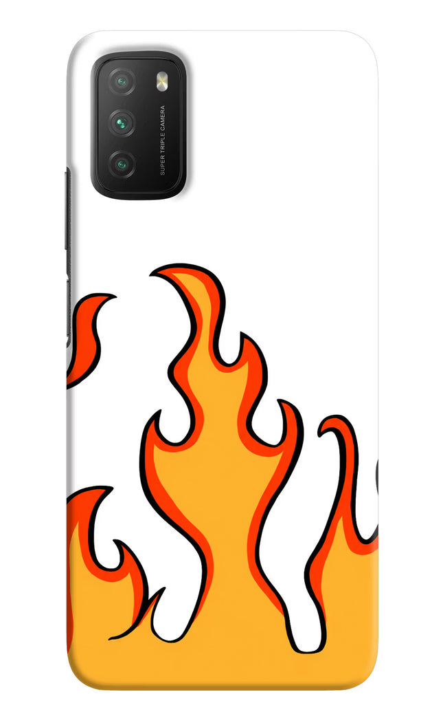 Fired Up – White Poco M3 Hard Case Back Cover by Casekaro