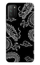 Twin Dragons Poco M3 Hard Case Back Cover by Casekaro