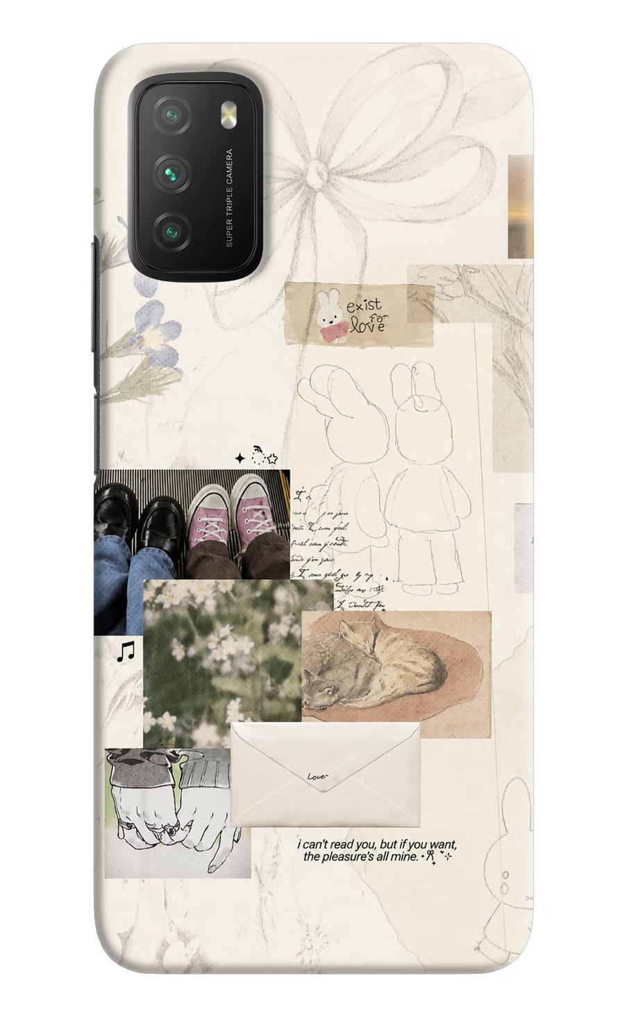 Soft Aesthetic Poco M3 Back Cover, Hard case