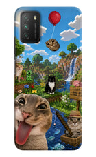 Minecraft Cat Chaos Poco M3 Hard Case Back Cover by Casekaro