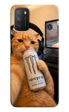 Gamer Cat Energy Poco M3 Hard Case Back Cover by Casekaro