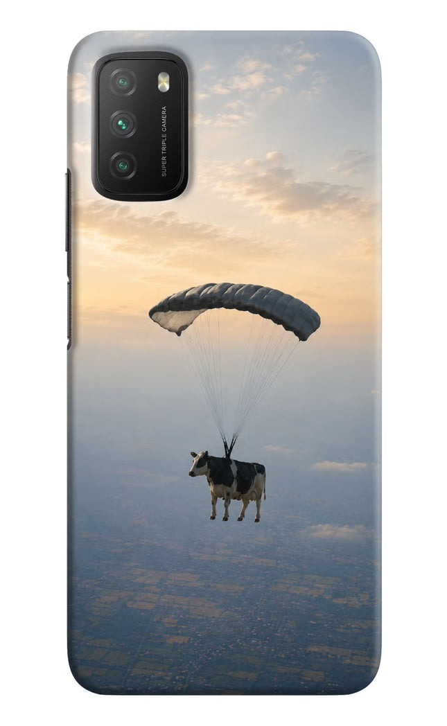 Skydiving Cow Poco M3 Hard Case Back Cover by Casekaro