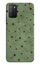 Green Stars Poco M3 Hard Case Back Cover by Casekaro