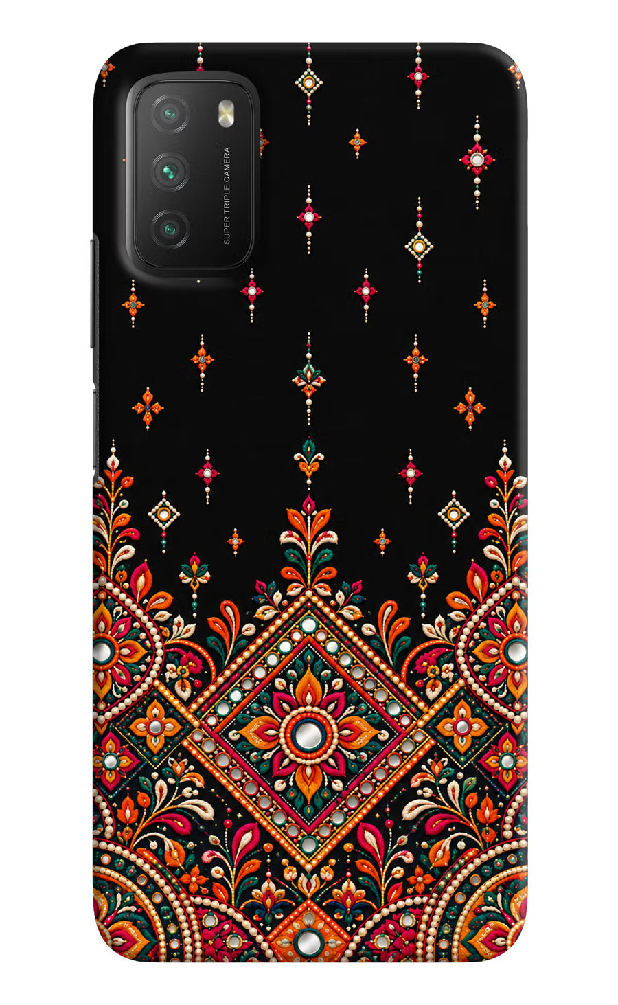 Noir Mehfil Poco M3 Back Cover, Hard case