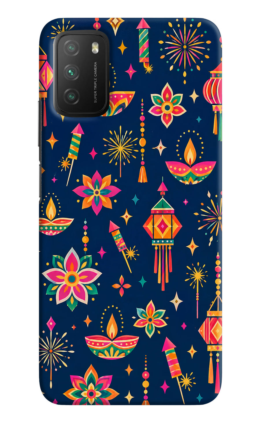 Festive Pop Poco M3 Back Cover, Hard case