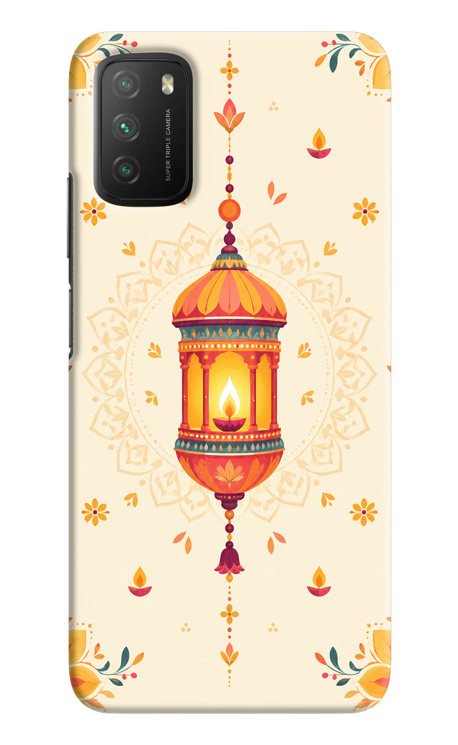 Golden Lantern Poco M3 Back Cover, Hard case