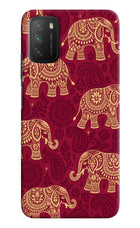 Maroon Elephant Poco M3 Hard Case Back Cover by Casekaro