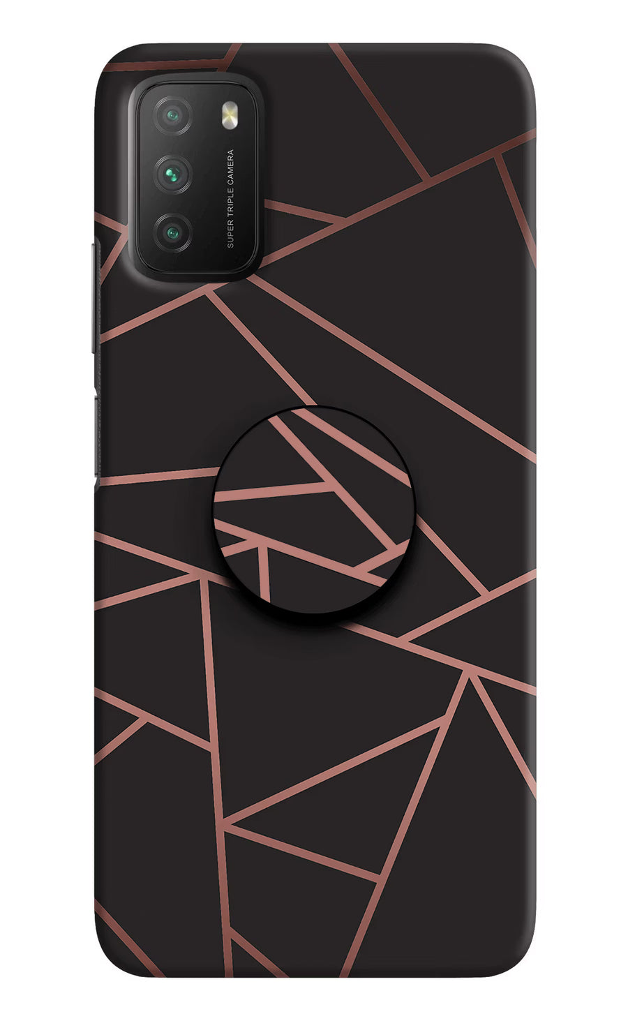 Geometric Pattern Poco M3 Pop Case, Hard case