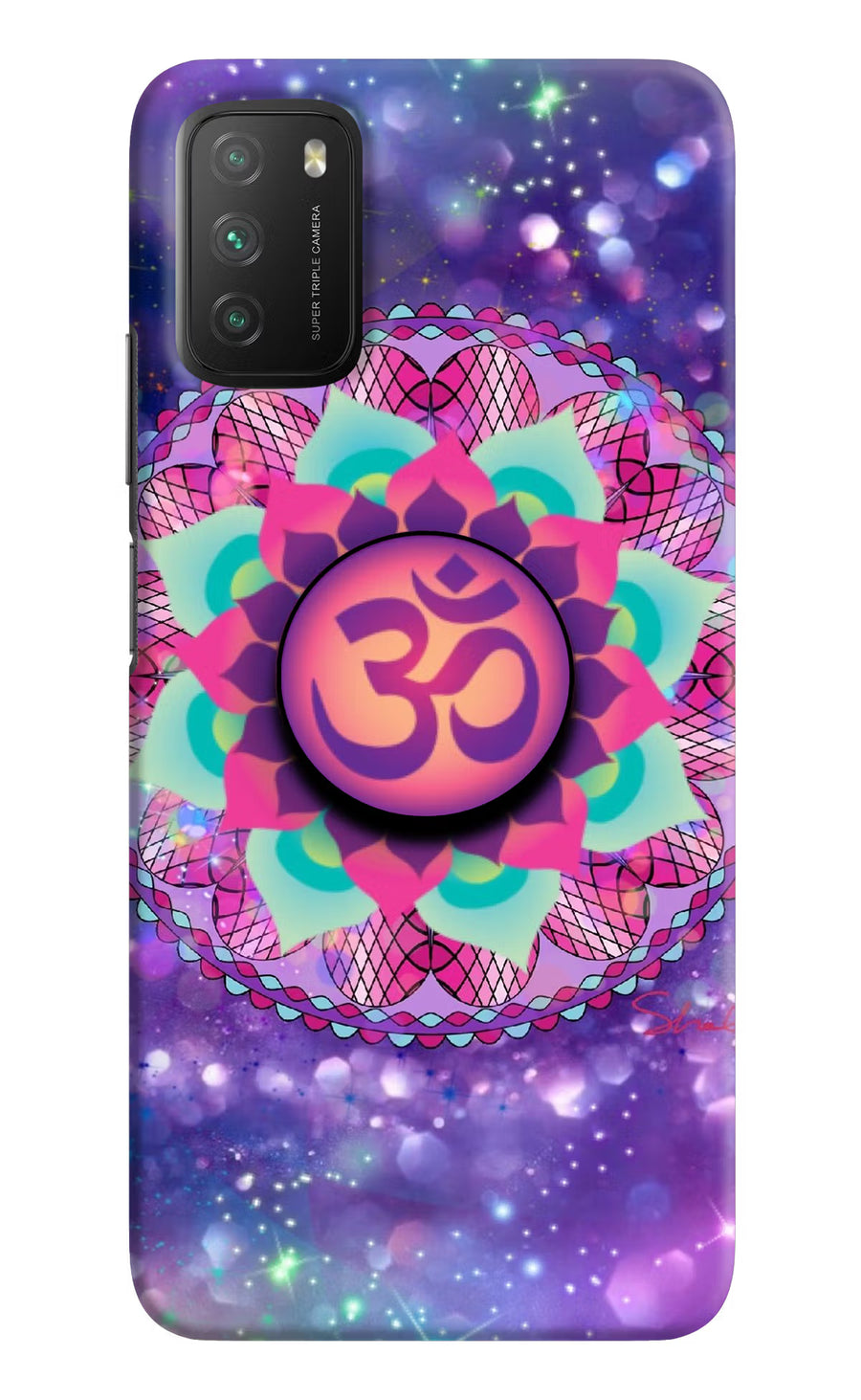 Om Purple Poco M3 Pop Case, Hard case
