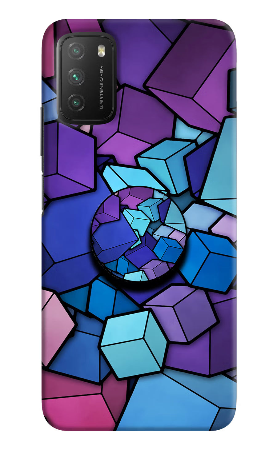 Cubic Abstract Poco M3 Pop Case, Hard case
