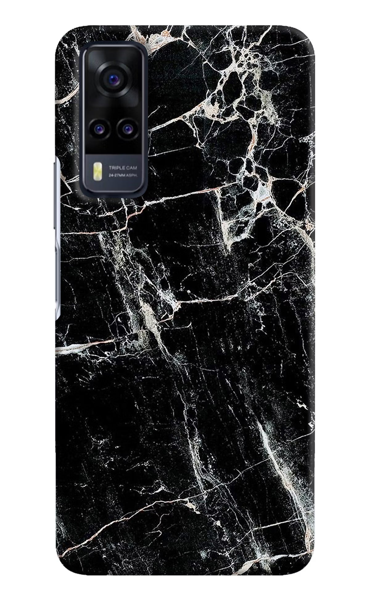 Black Marble Texture Vivo Y31 Hard Case Back Cover by Casekaro