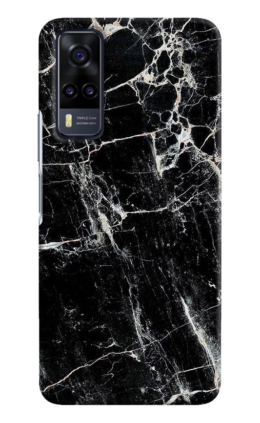 Black Marble Texture Vivo Y31 Hard Case Back Cover by Casekaro