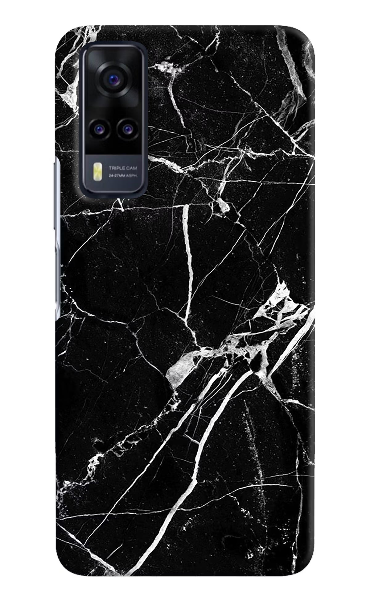 Black Marble Pattern Vivo Y31 Hard Case Back Cover by Casekaro