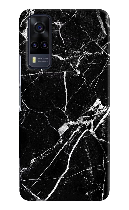 Black Marble Pattern Vivo Y31 Hard Case Back Cover by Casekaro