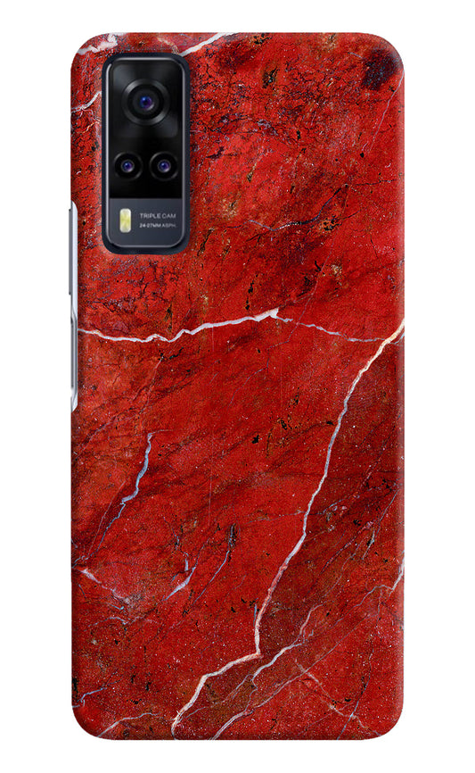 Red Marble Design Vivo Y31 Hard Case Back Cover by Casekaro