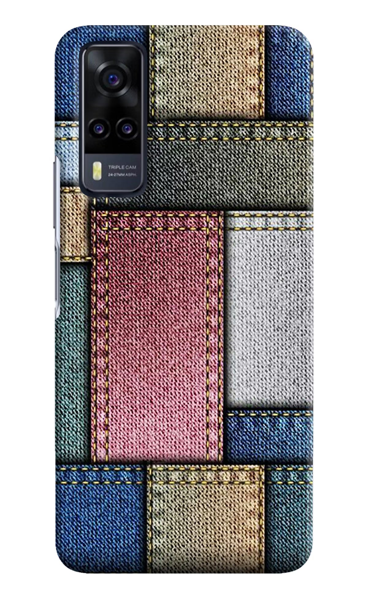 Multicolor Jeans Vivo Y31 Hard Case Back Cover by Casekaro