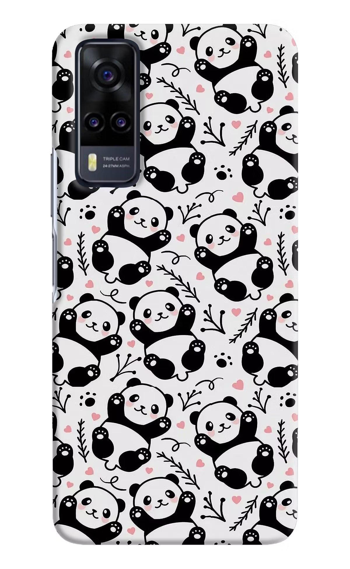 Cute Panda Vivo Y31 Hard Case Back Cover by Casekaro