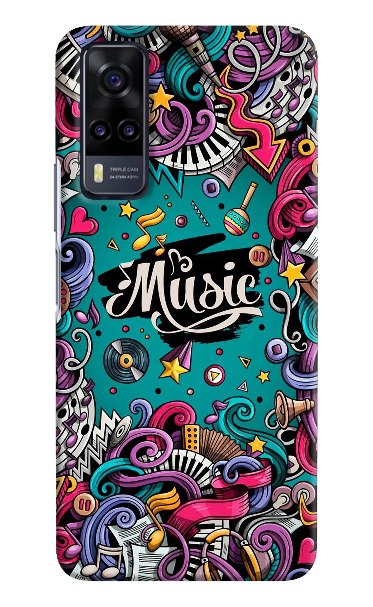 Music Graffiti Vivo Y31 Hard Case Back Cover by Casekaro