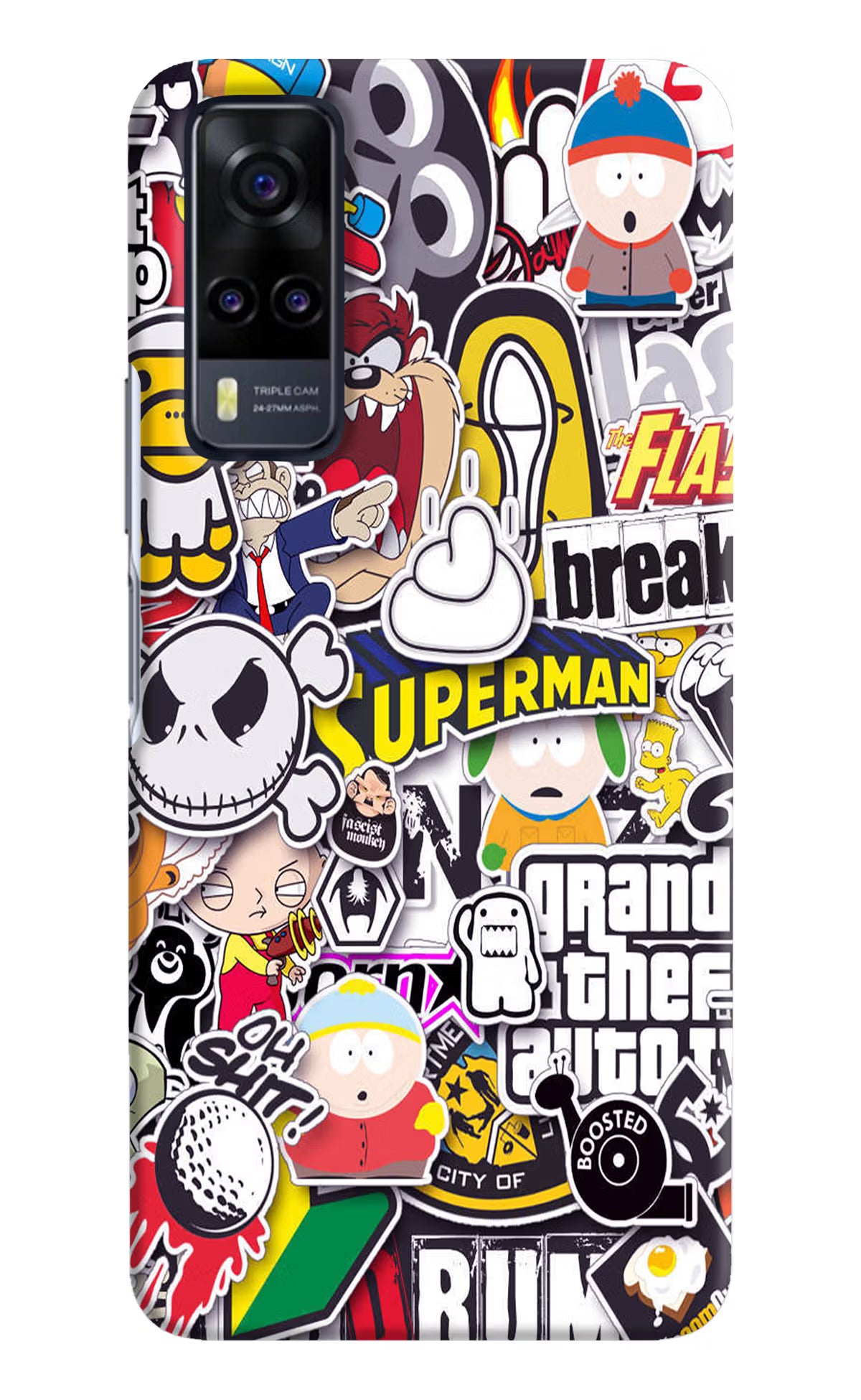 Sticker Bomb Vivo Y31 Hard Case Back Cover by Casekaro