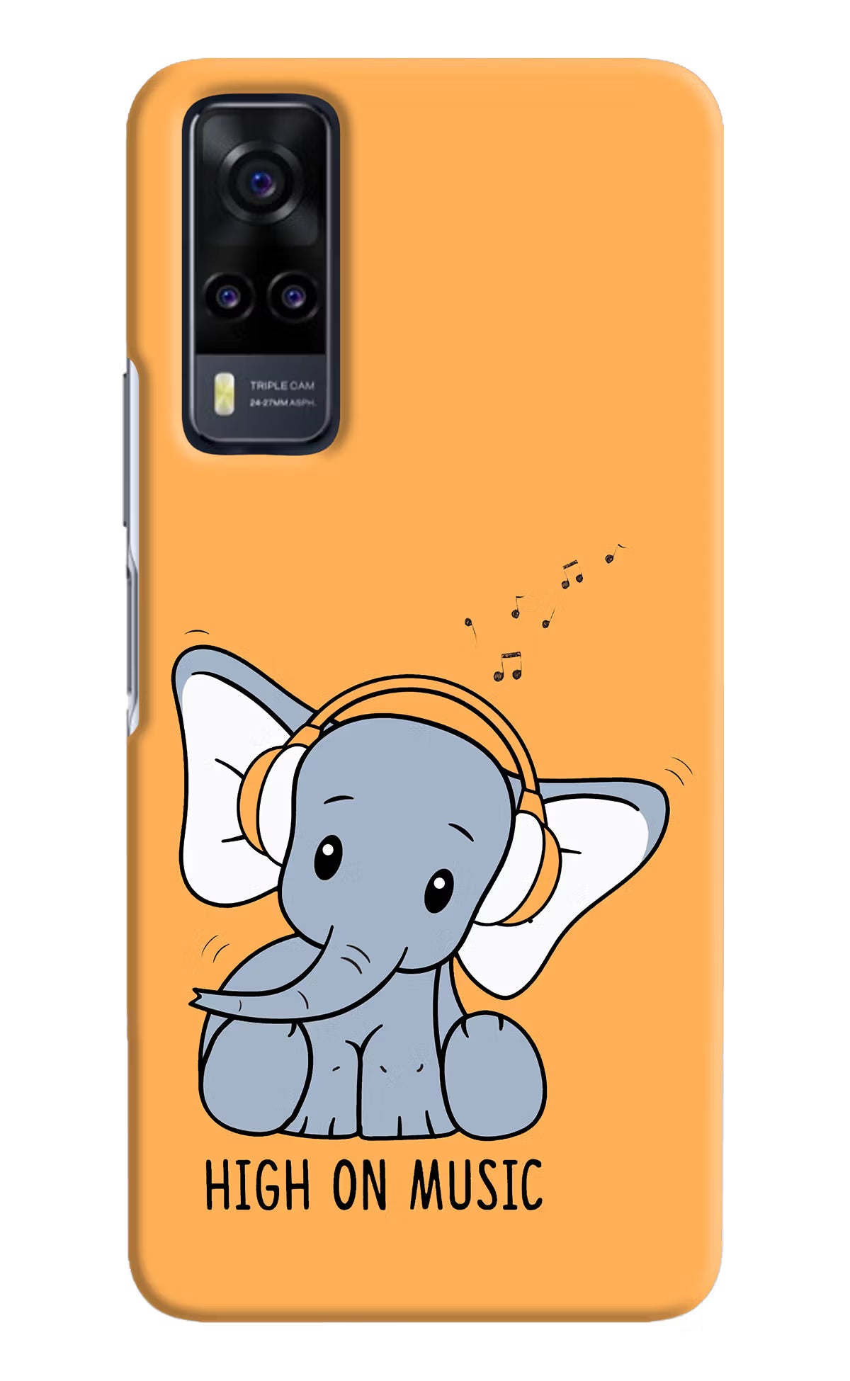 High On Music Vivo Y31 Hard Case Back Cover by Casekaro
