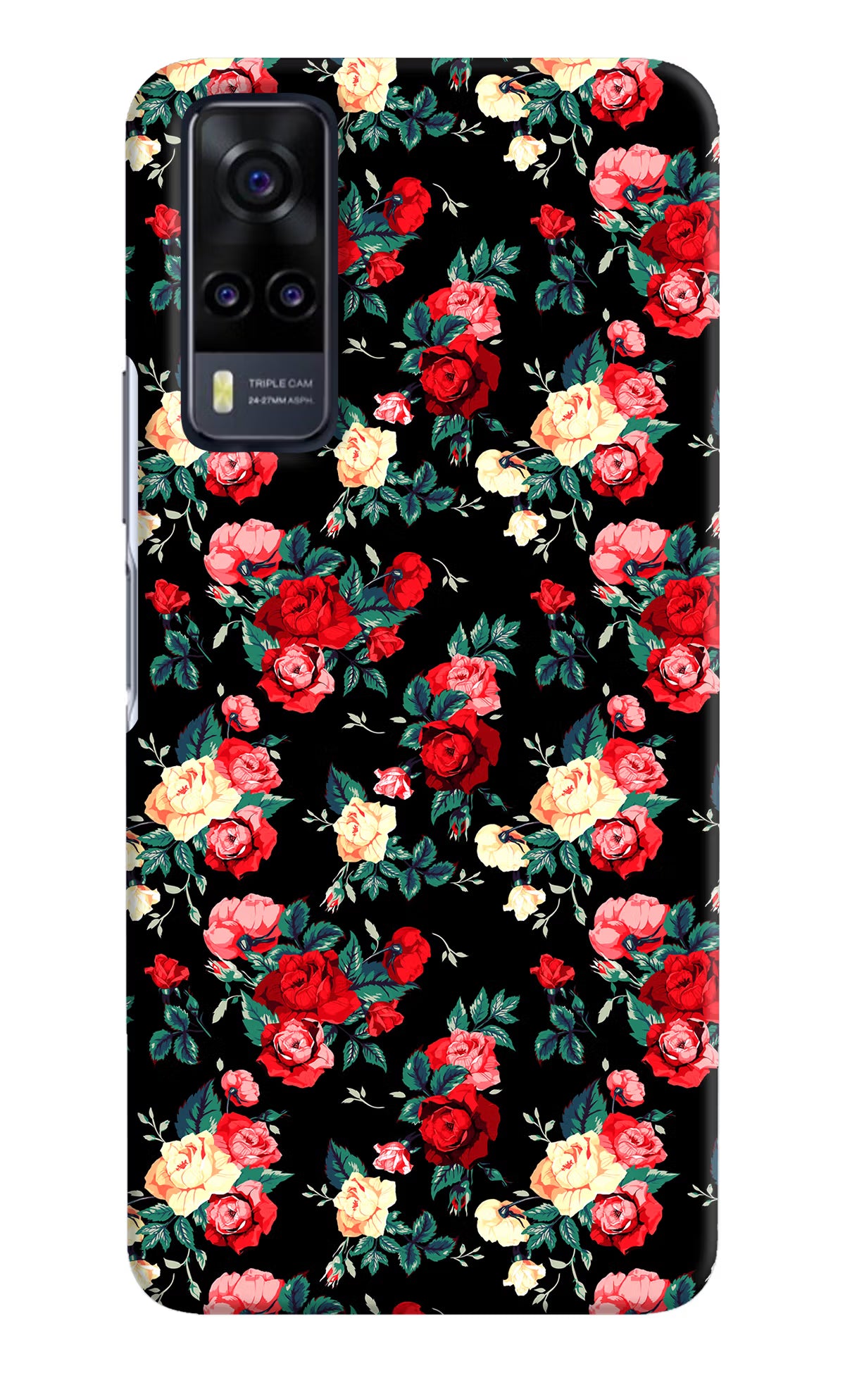 Rose Pattern Vivo Y31 Hard Case Back Cover by Casekaro