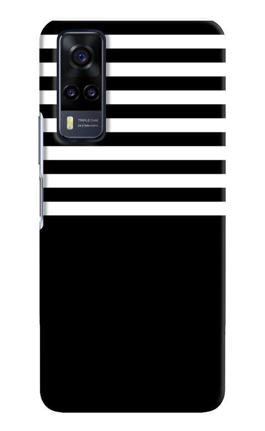 Black and White Print Vivo Y31 Hard Case Back Cover by Casekaro
