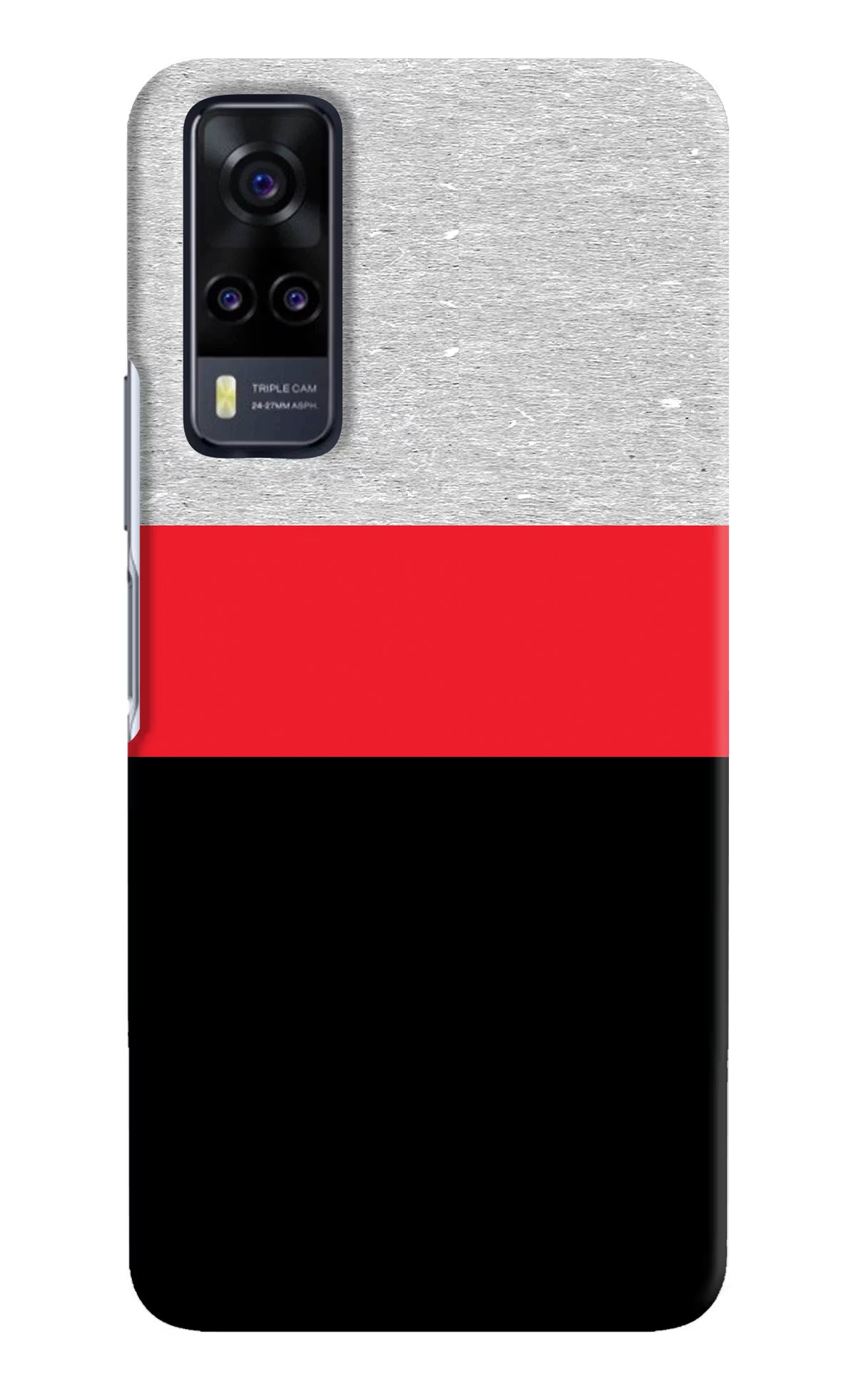 Tri Color Pattern Vivo Y31 Hard Case Back Cover by Casekaro