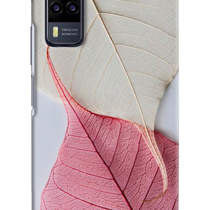 White Pink Leaf Vivo Y31 Hard Case Back Cover by Casekaro