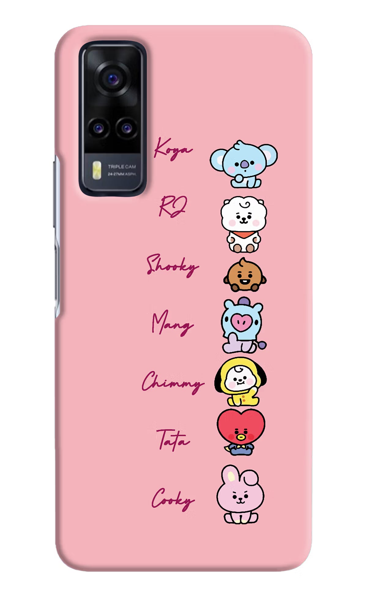 BTS names Vivo Y31 Hard Case Back Cover by Casekaro