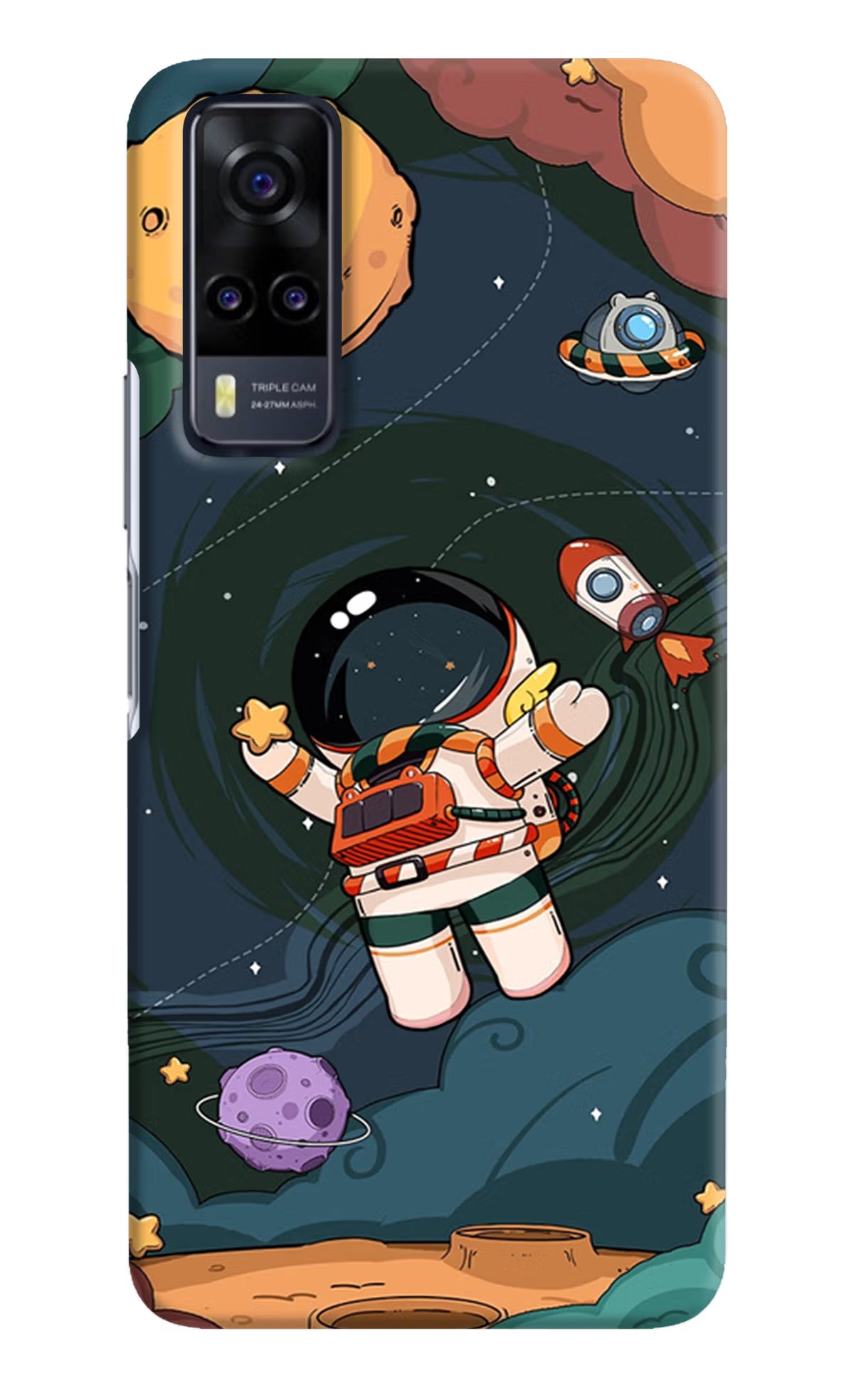 Cartoon Astronaut Vivo Y31 Hard Case Back Cover by Casekaro