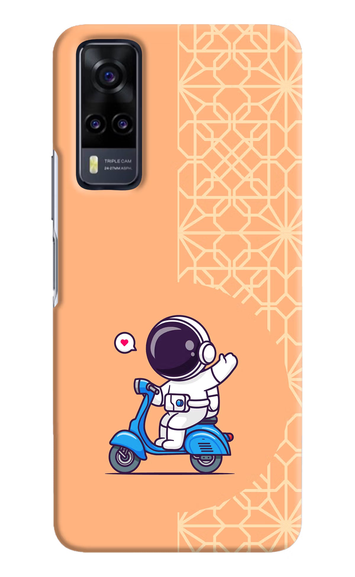 Cute Astronaut Riding Vivo Y31 Hard Case Back Cover by Casekaro