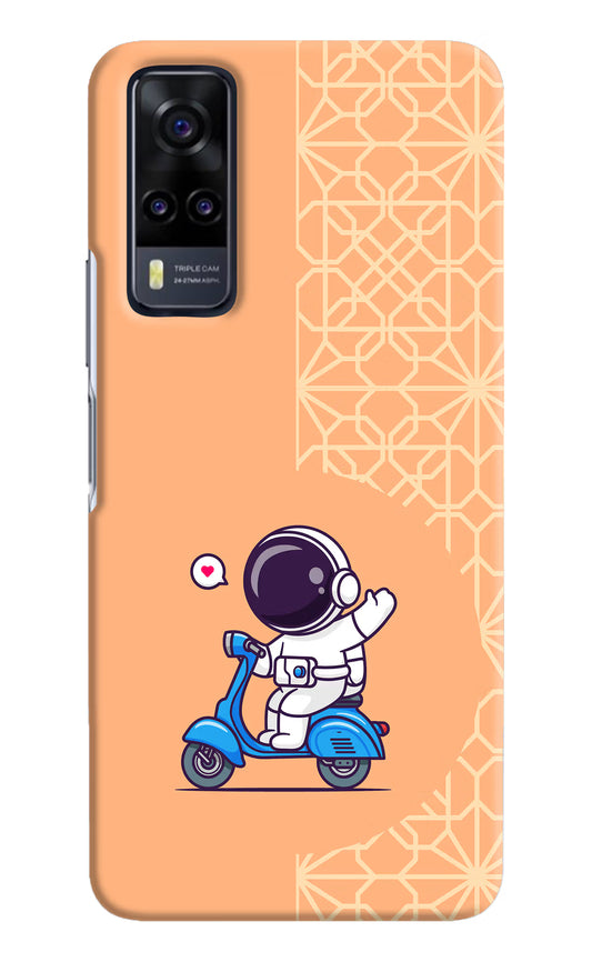 Cute Astronaut Riding Vivo Y31 Hard Case Back Cover by Casekaro