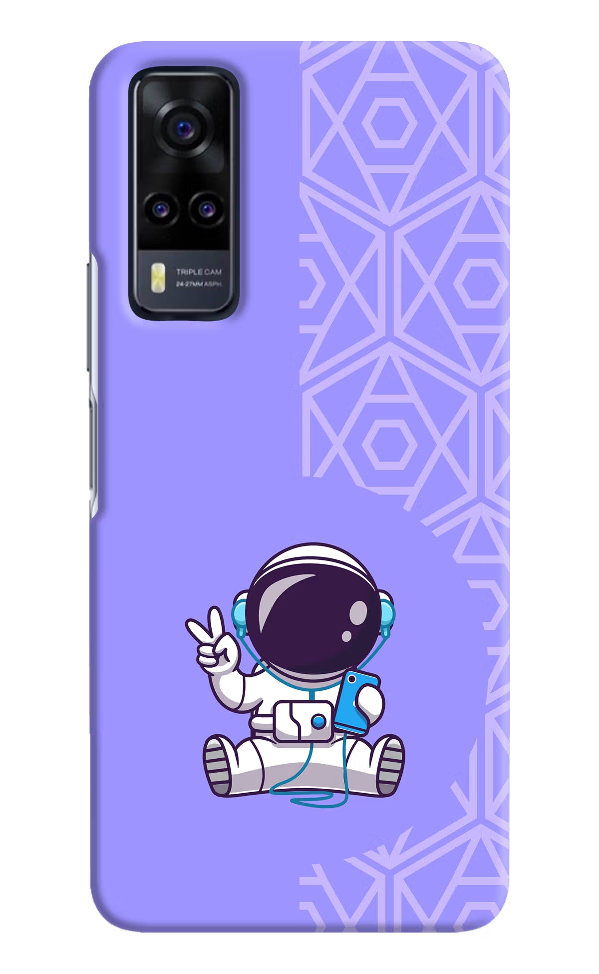 Cute Astronaut Chilling Vivo Y31 Hard Case Back Cover by Casekaro