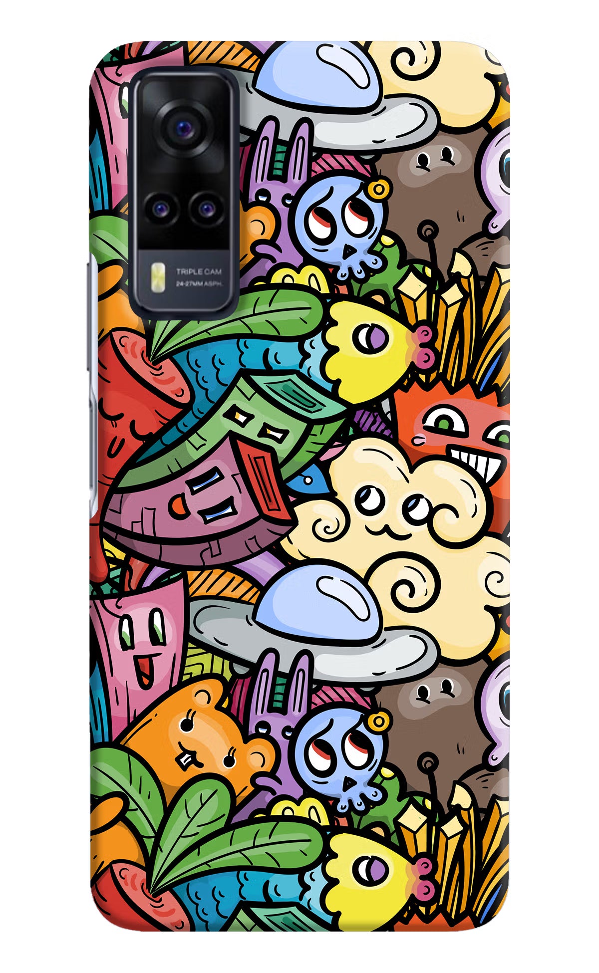 Veggie Doodle Vivo Y31 Hard Case Back Cover by Casekaro