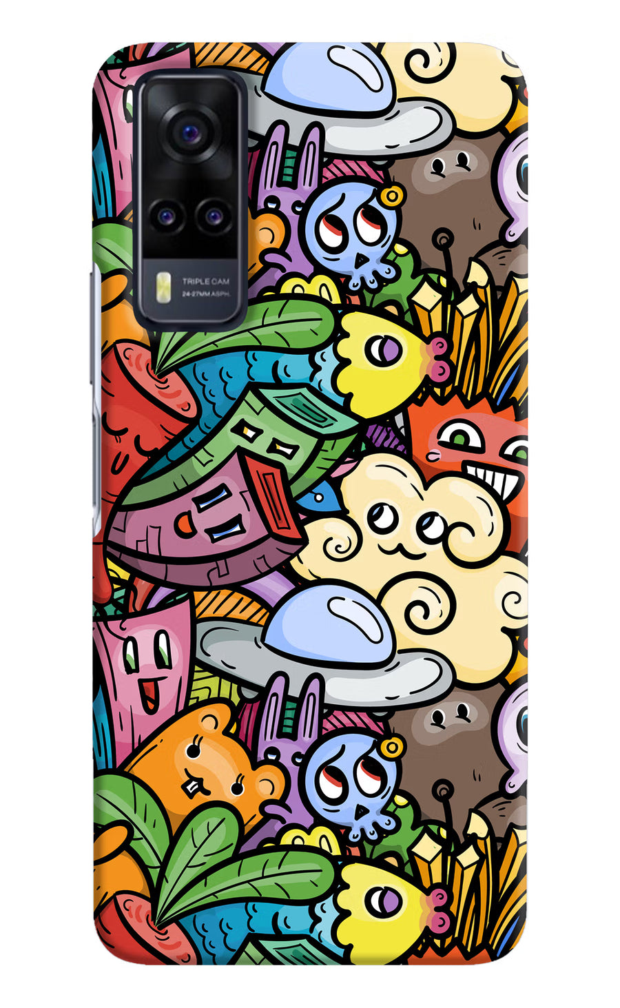 Veggie Doodle Vivo Y31 Back Cover, Hard case