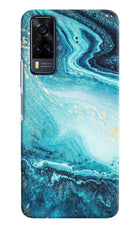 Blue Glitter Marble Vivo Y31 Hard Case Back Cover by Casekaro