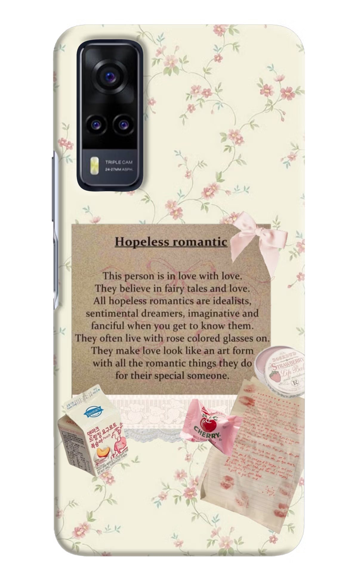 Hopeless Romantic Vivo Y31 Hard Case Back Cover by Casekaro