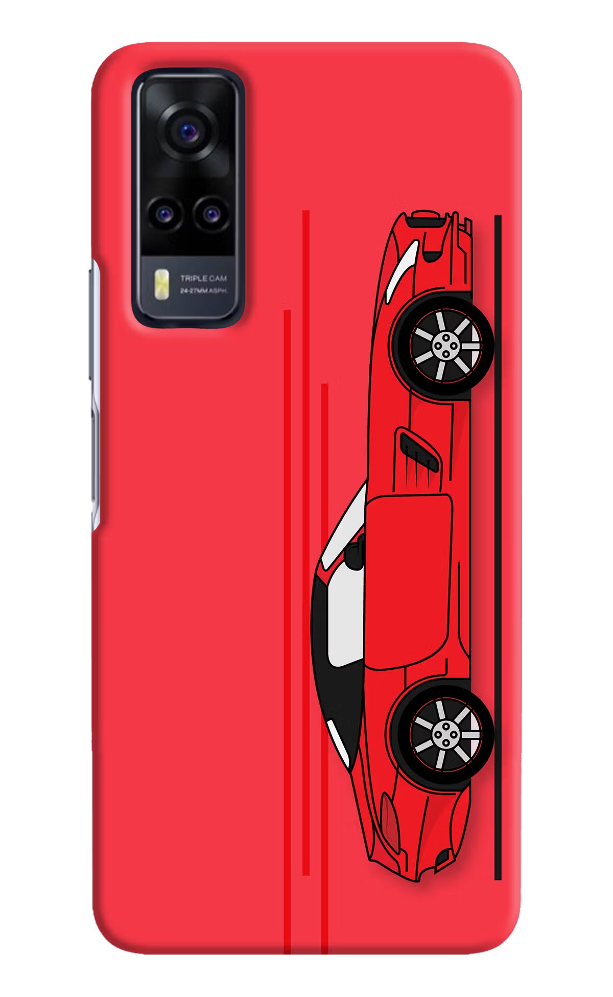 Red Velocity Vivo Y31 Hard Case Back Cover by Casekaro
