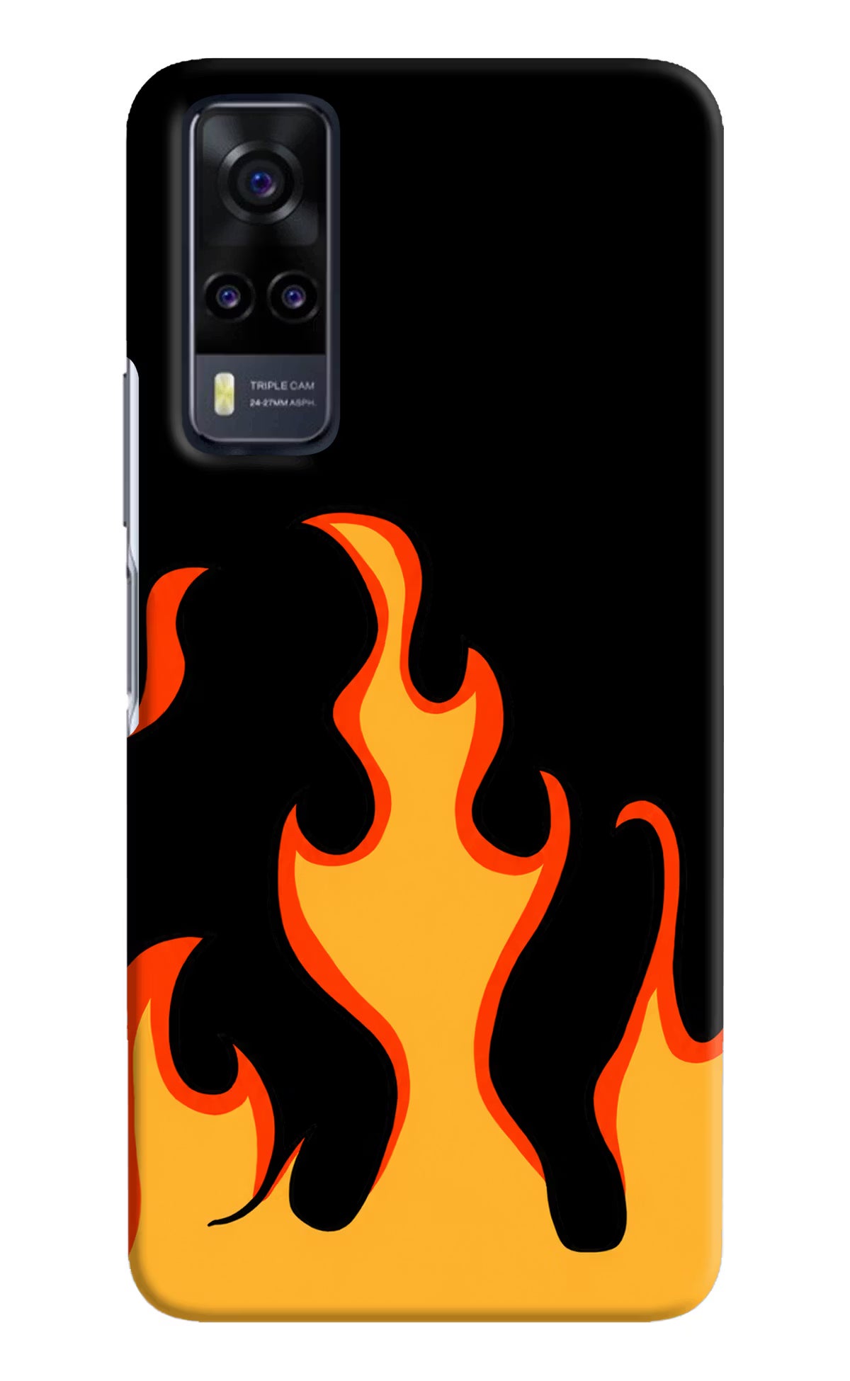 Fired Up – Black Vivo Y31 Hard Case Back Cover by Casekaro