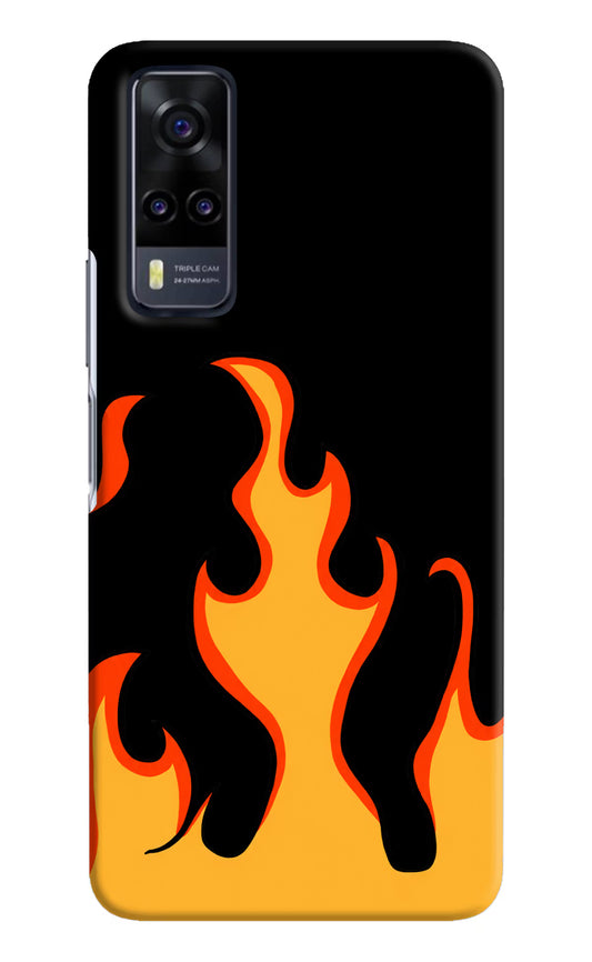 Fired Up – Black Vivo Y31 Hard Case Back Cover by Casekaro