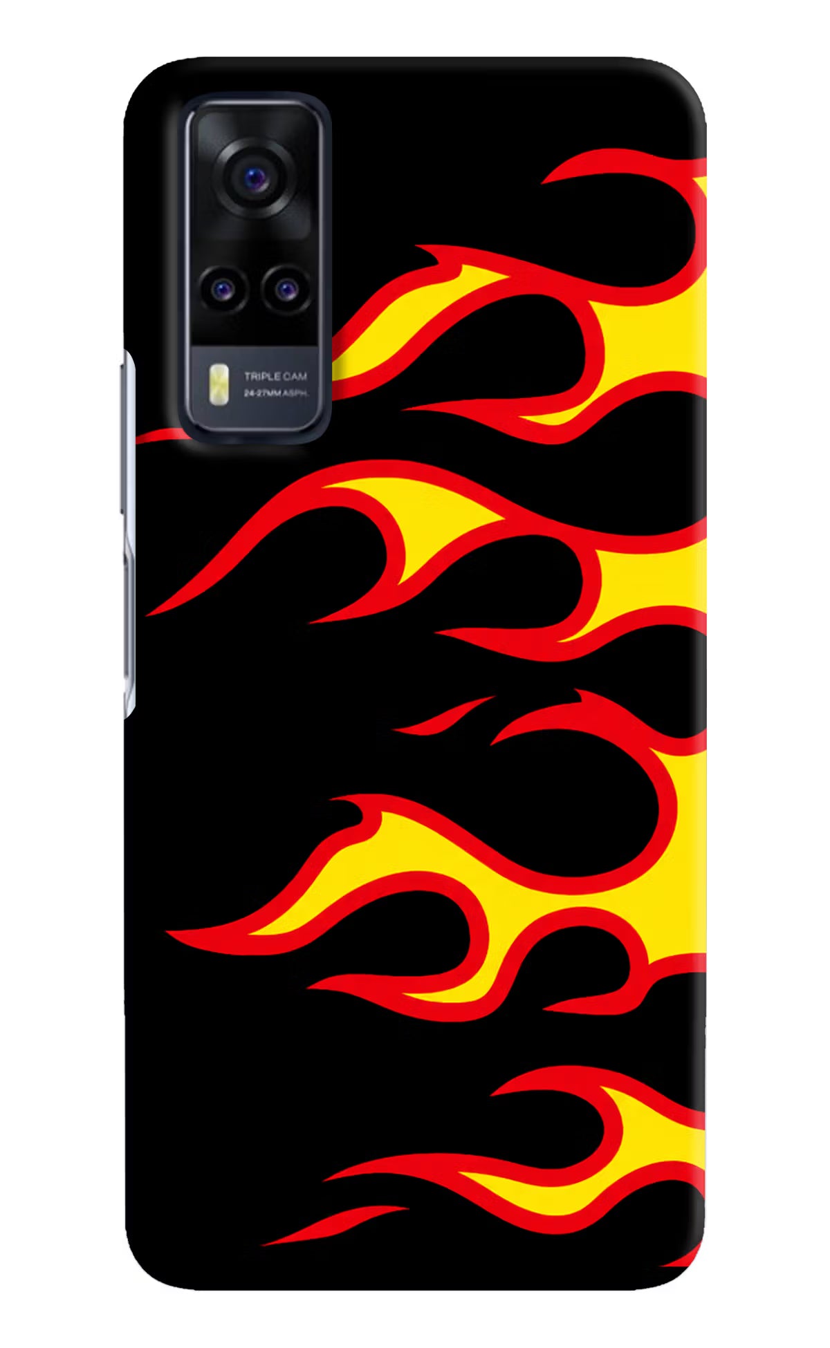 Side Sweep Flames Vivo Y31 Hard Case Back Cover by Casekaro