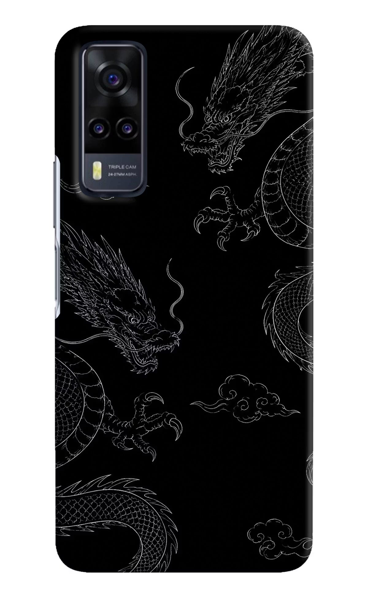 Twin Dragons Vivo Y31 Hard Case Back Cover by Casekaro