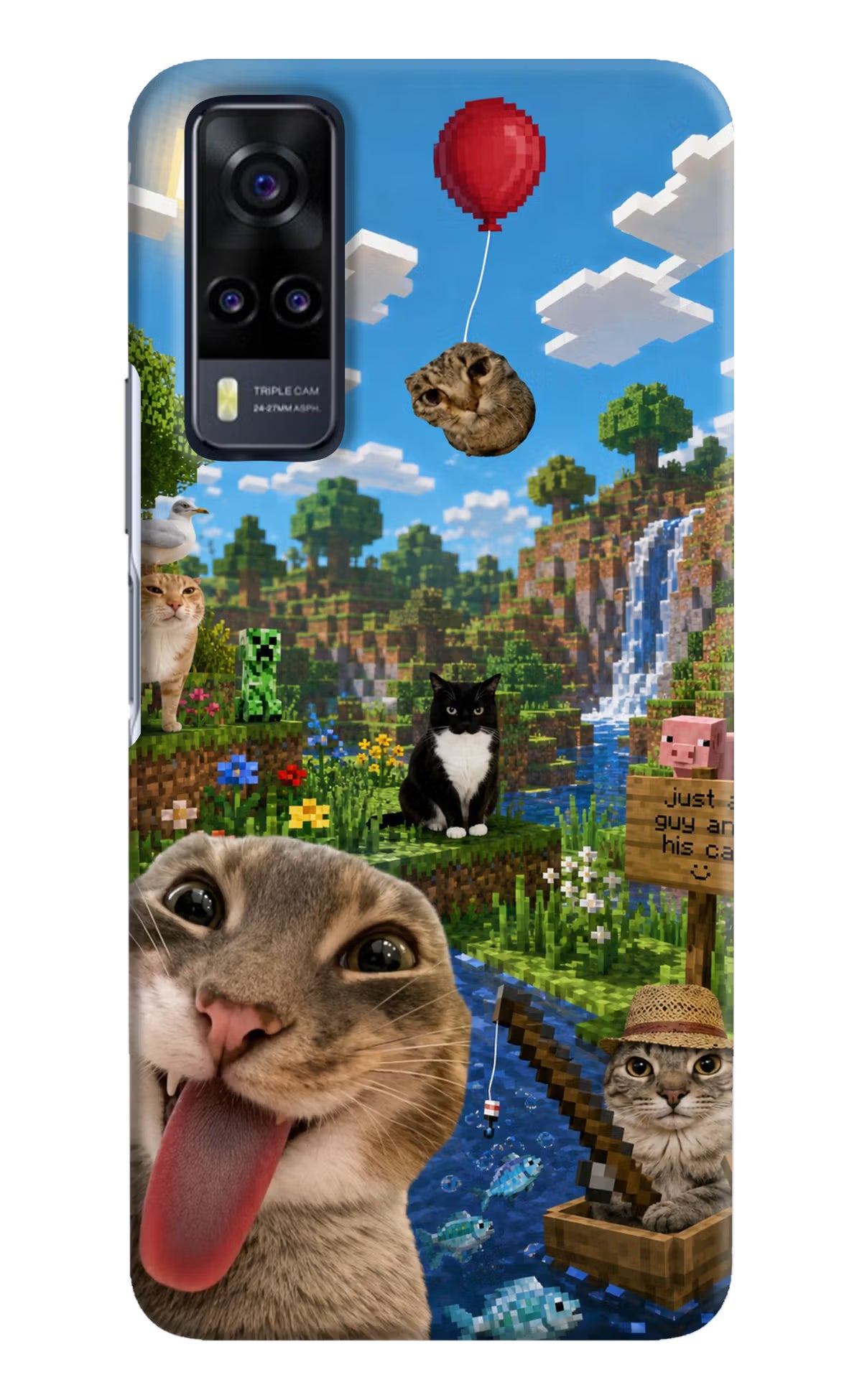 Minecraft Cat Chaos Vivo Y31 Back Cover